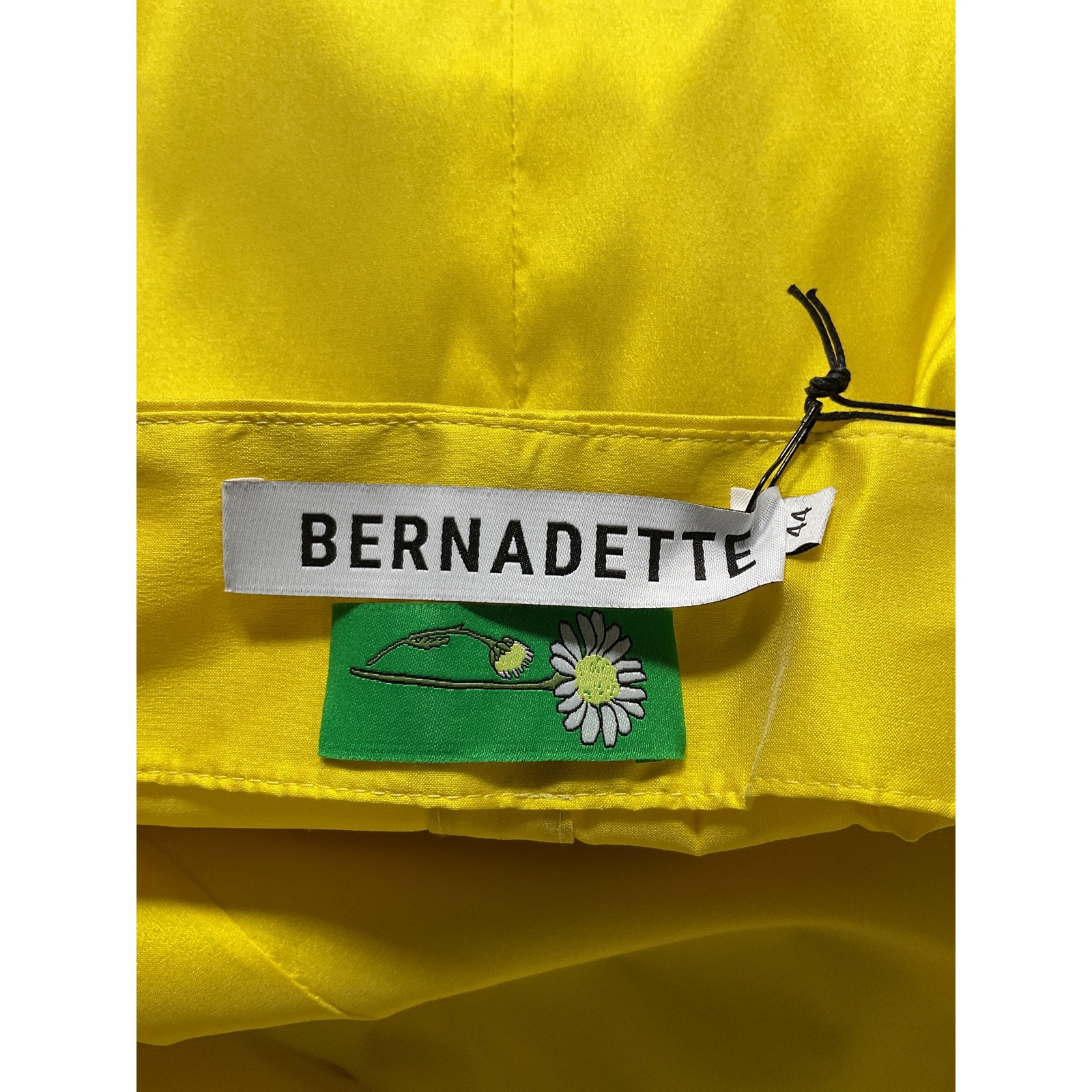 Bernadette 'Kim' Yellow Open- Back Bow Embellished Taffeta Midi Dress Size 12 - NWT