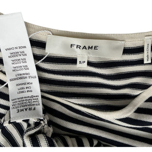 Frame Relaxed Cream Black Striped Slouchy Sweater Size S