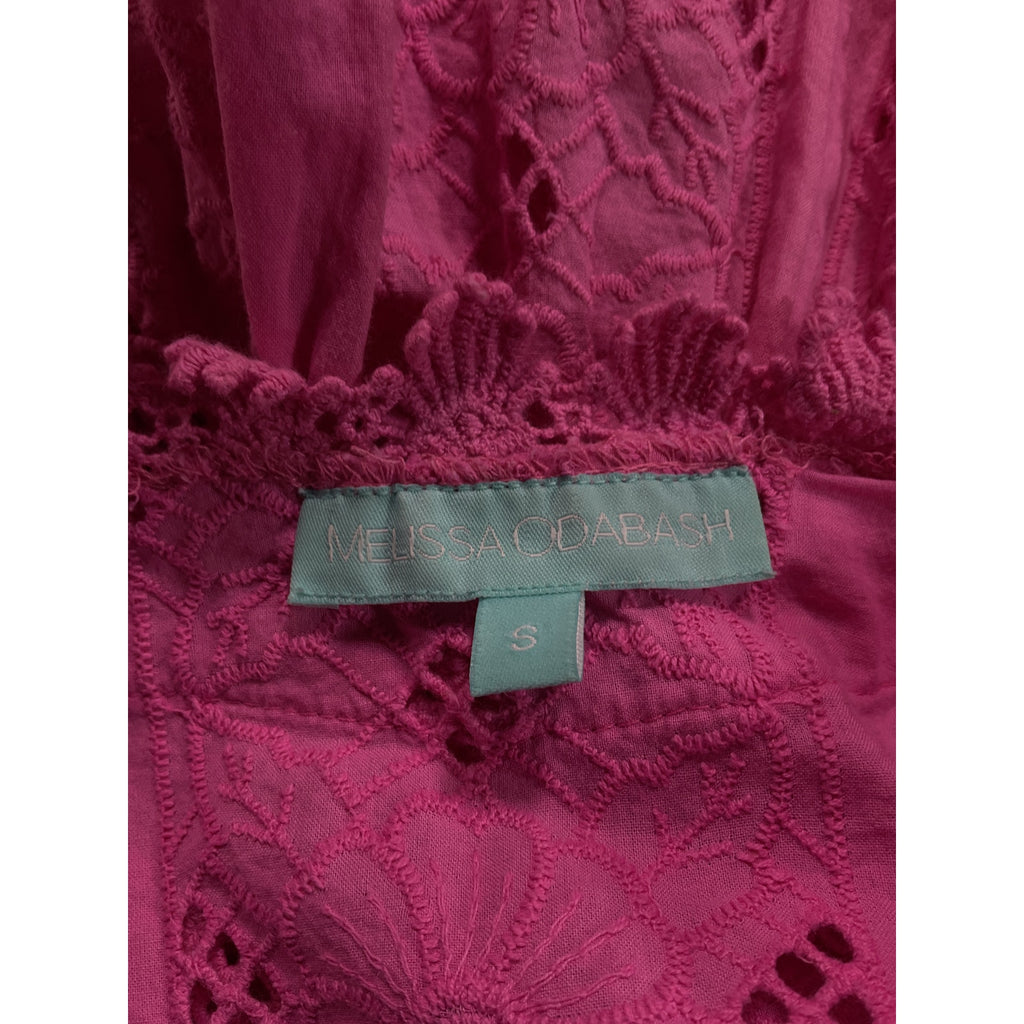 Melissa Odabash 'Victoria' Pink Broderie Anglaise Cotton Mini Dress Size S