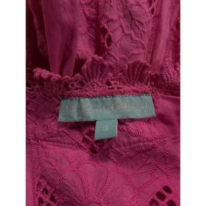 Melissa Odabash 'Victoria' Pink Broderie Anglaise Cotton Mini Dress Size S
