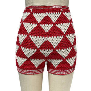 Anna Kosturova Crochet Red Malia Shorts Size S