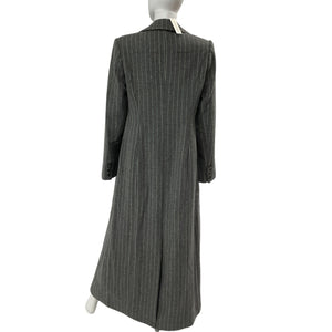 Favorite Daughter Double Breasted Grey White Pinstripe Simon Coat Size M NWT