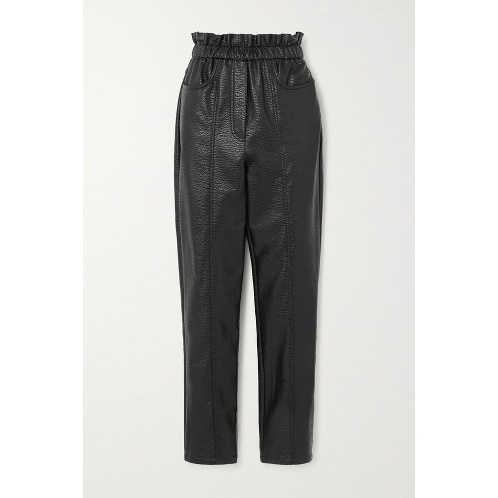 Philosophy Di Lorenzo Serafini Black Faux Textured-Leather Tapered Pants Size 2 - NWT