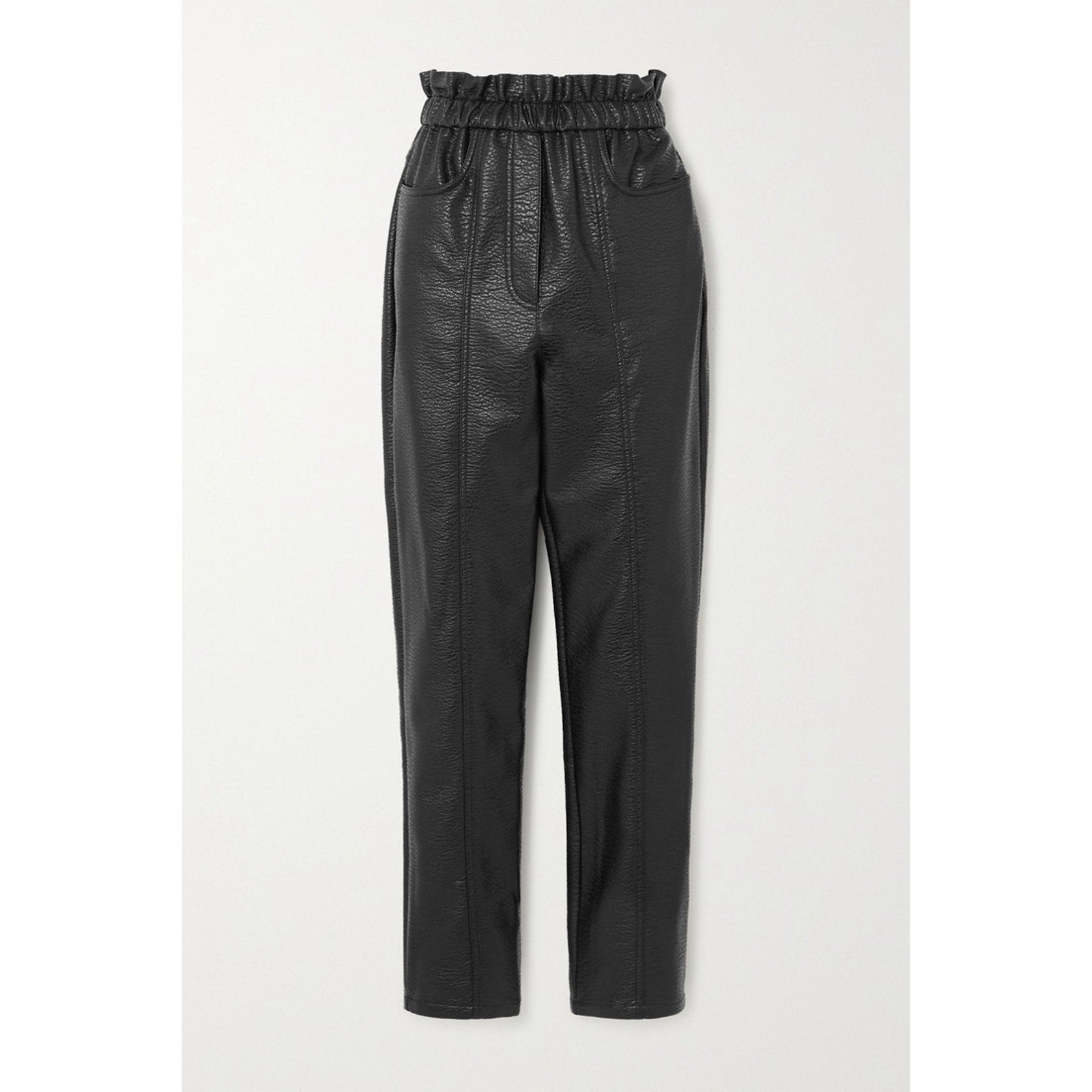 Philosophy Di Lorenzo Serafini Black Faux Textured-Leather Tapered Pants Size 2 - NWT
