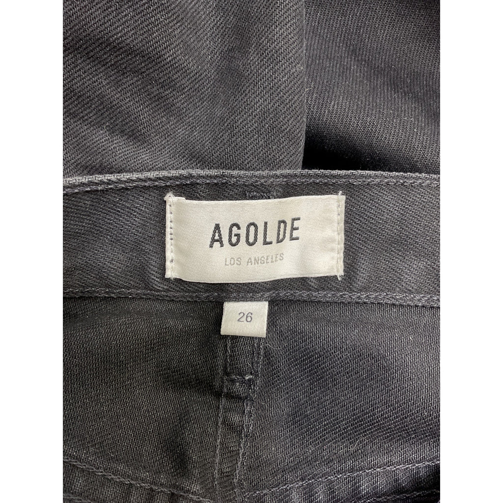 Agolde 'Cherie' Black Cotton High Rise Straight Jean Size 26
