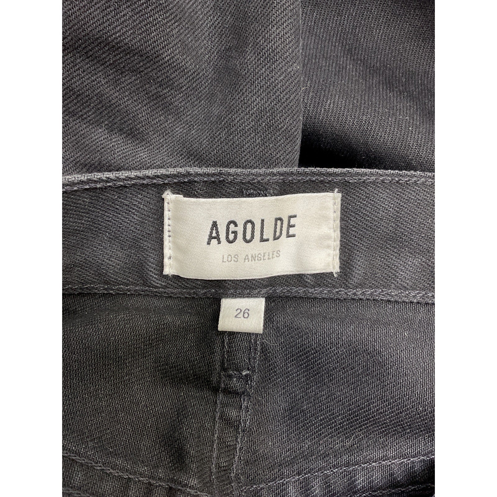 Agolde 'Cherie' Black Cotton High Rise Straight Jean Size 26