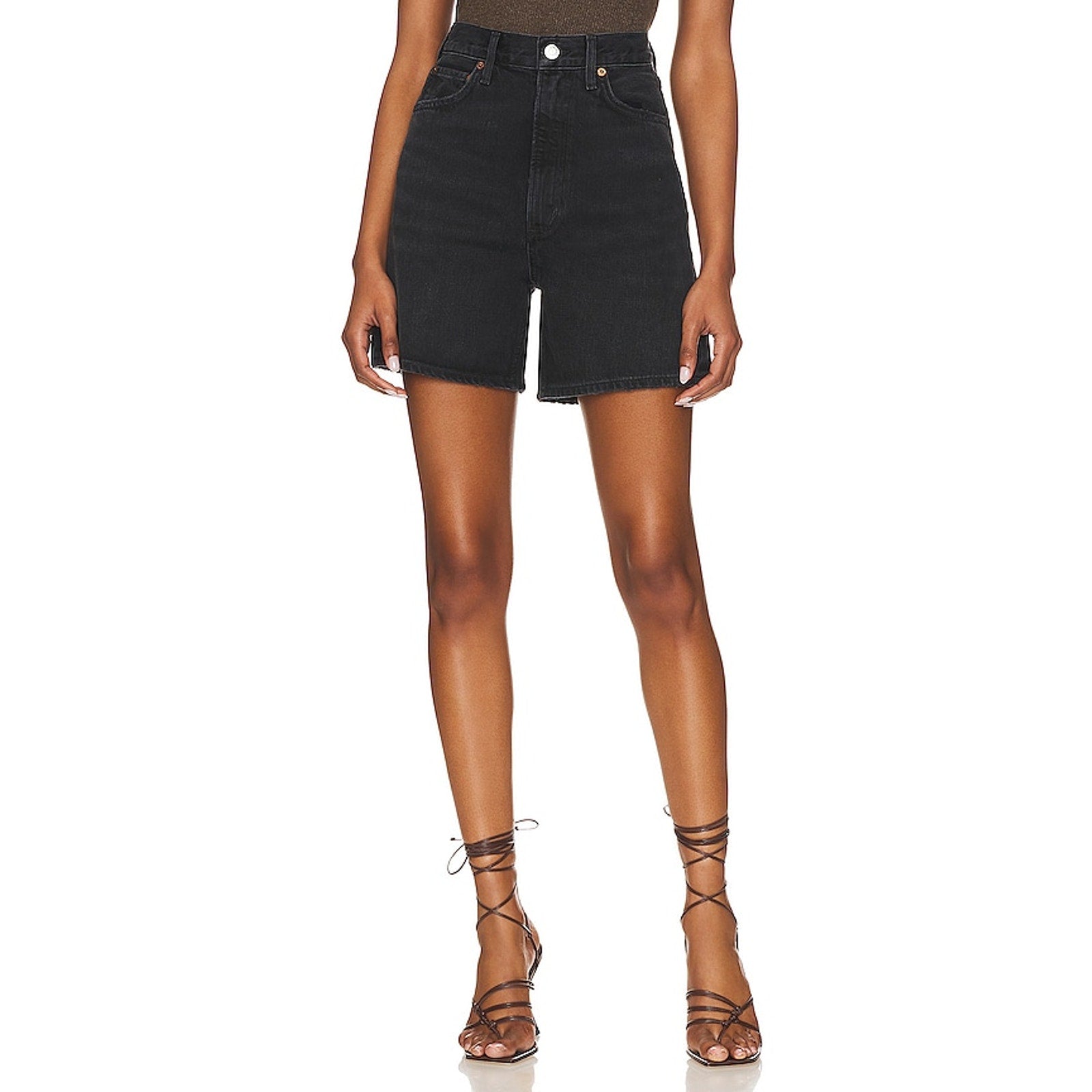 Agolde 'Stella' Black Cotton Short Size 26