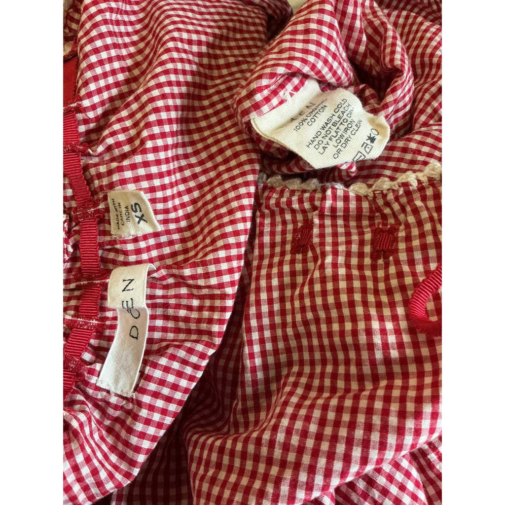 D�en Traveler Red Cotton Top Size XS