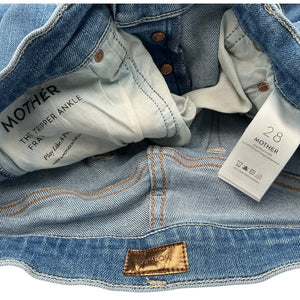 Mother Distressed Blue Tripper Ankle Denim Jeans Size 28
