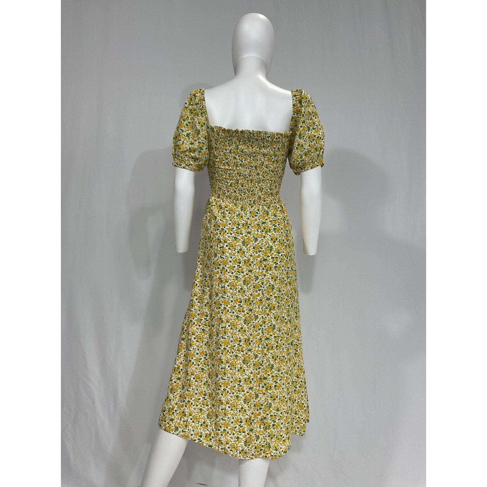 Faithfull The Brand 'Olympia' Green Midi Dress Size XS