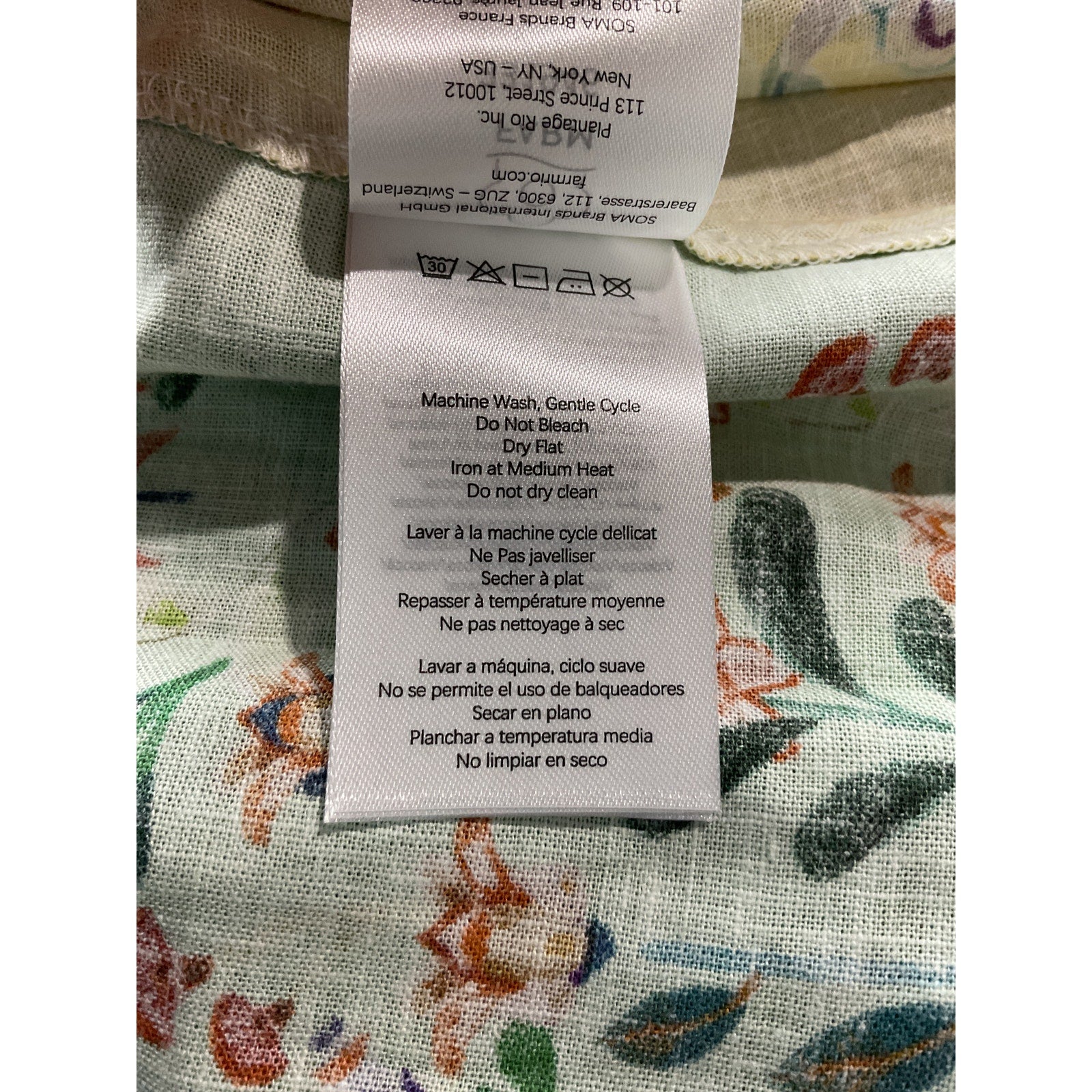 Farm Rio Multicolor 'Delicate' Yellow Linen Floral Stripes Lenzing Ecovero Euroflax Maxi Dress Size XXS