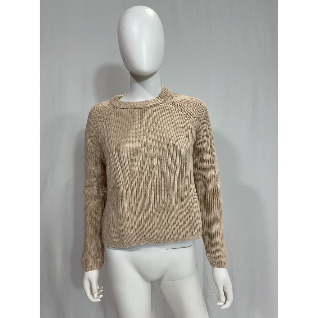 Jenni Kayne 'Cotton' Tan Fisherman Sweater Size XS