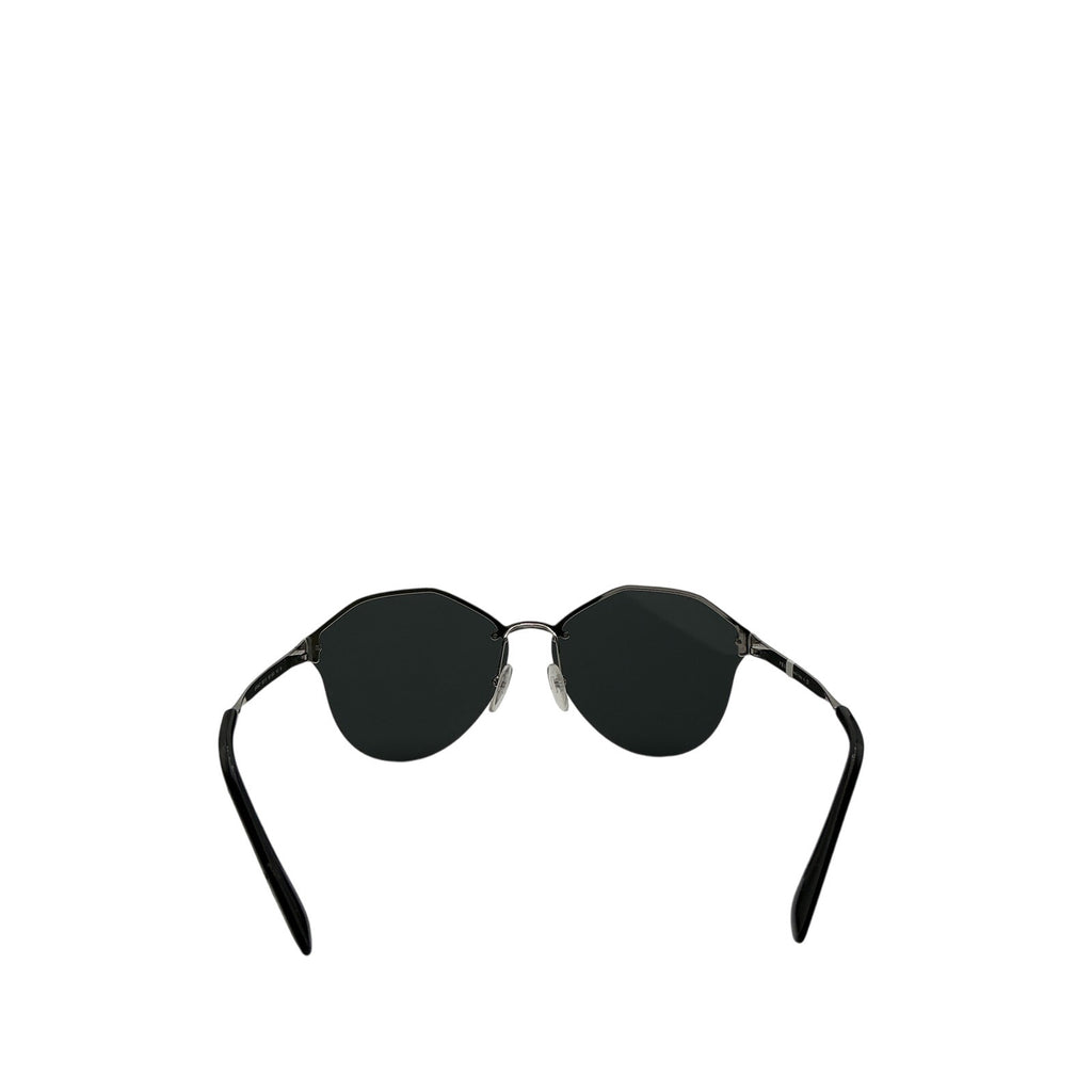 Prada 66mm Black Metal Butterfly Sunglasses Size OS