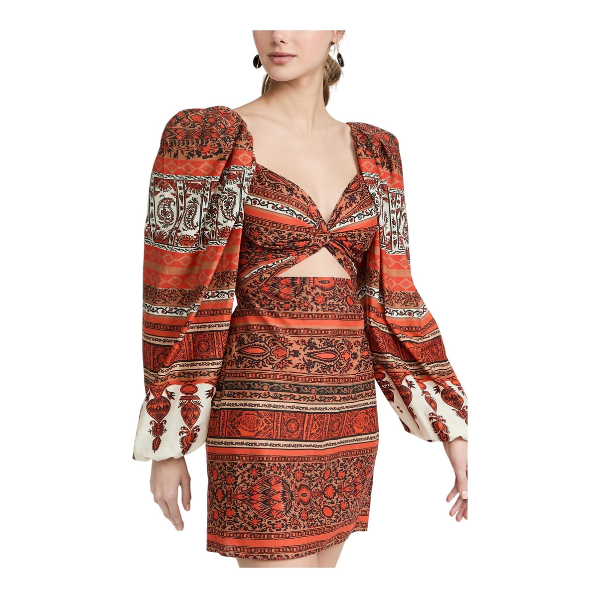 Johanna Ortiz 'Tropical' Brown Cotton Mantra Mini Dress Size 4