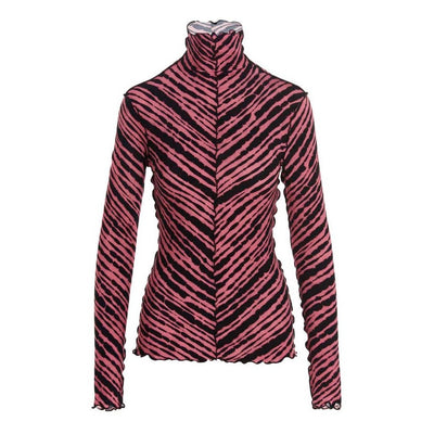 Proenza Schouler Diagonal Pink Tie Dye Jersey Turtleneck Size S