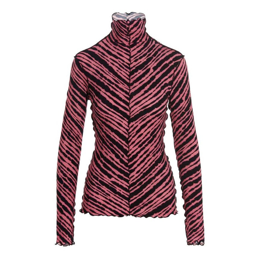 Proenza Schouler Diagonal Pink Tie Dye Jersey Turtleneck Size S