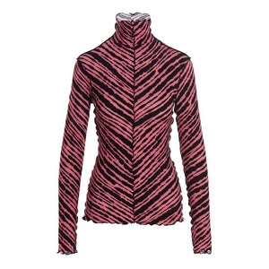 Proenza Schouler Diagonal Pink Tie Dye Jersey Turtleneck Size S