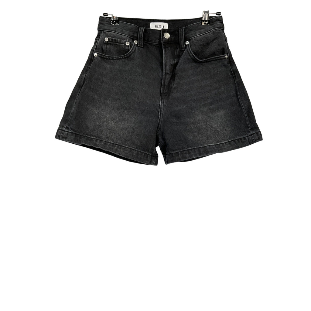 Pistola Saige Black Cotton High Rise Cut Off Short Size 25