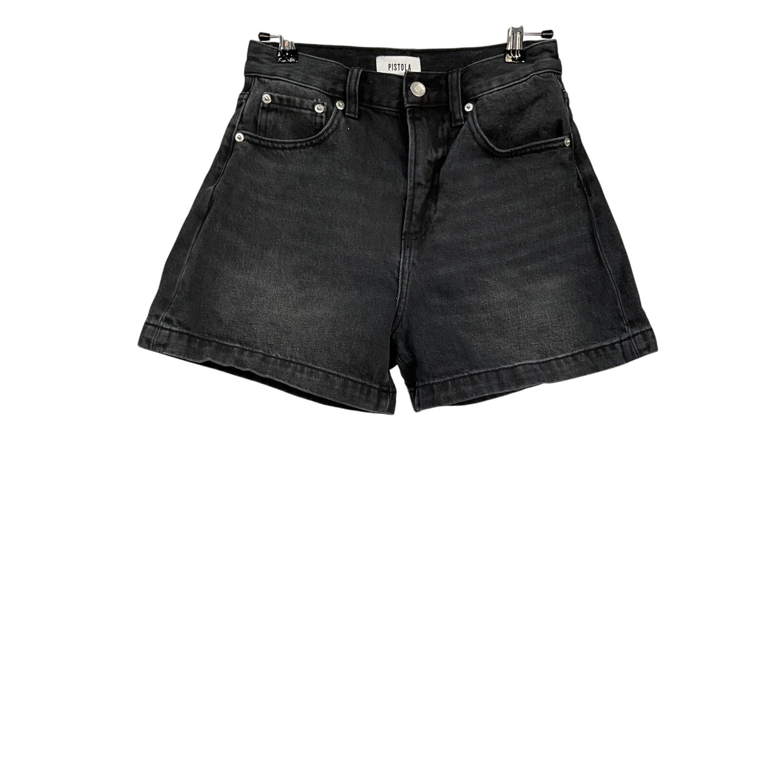 Pistola Saige Black Cotton High Rise Cut Off Short Size 25