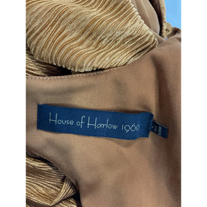 House Of Harlow 1960 'Aurora' Gold Satin Ope Back Mini Dress Size S