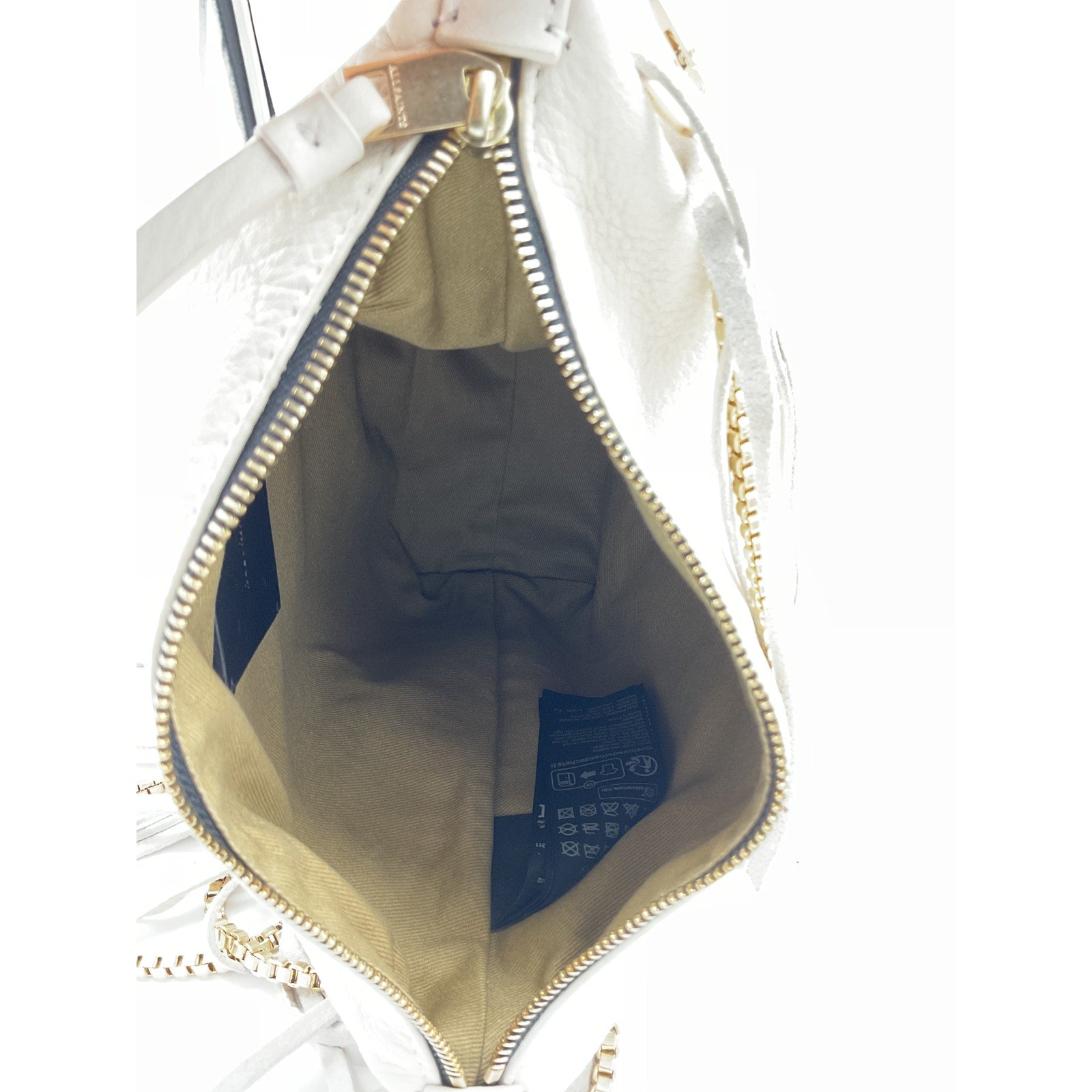Allsaints 'Evaline' White Leather Fringe Crossbody Bag