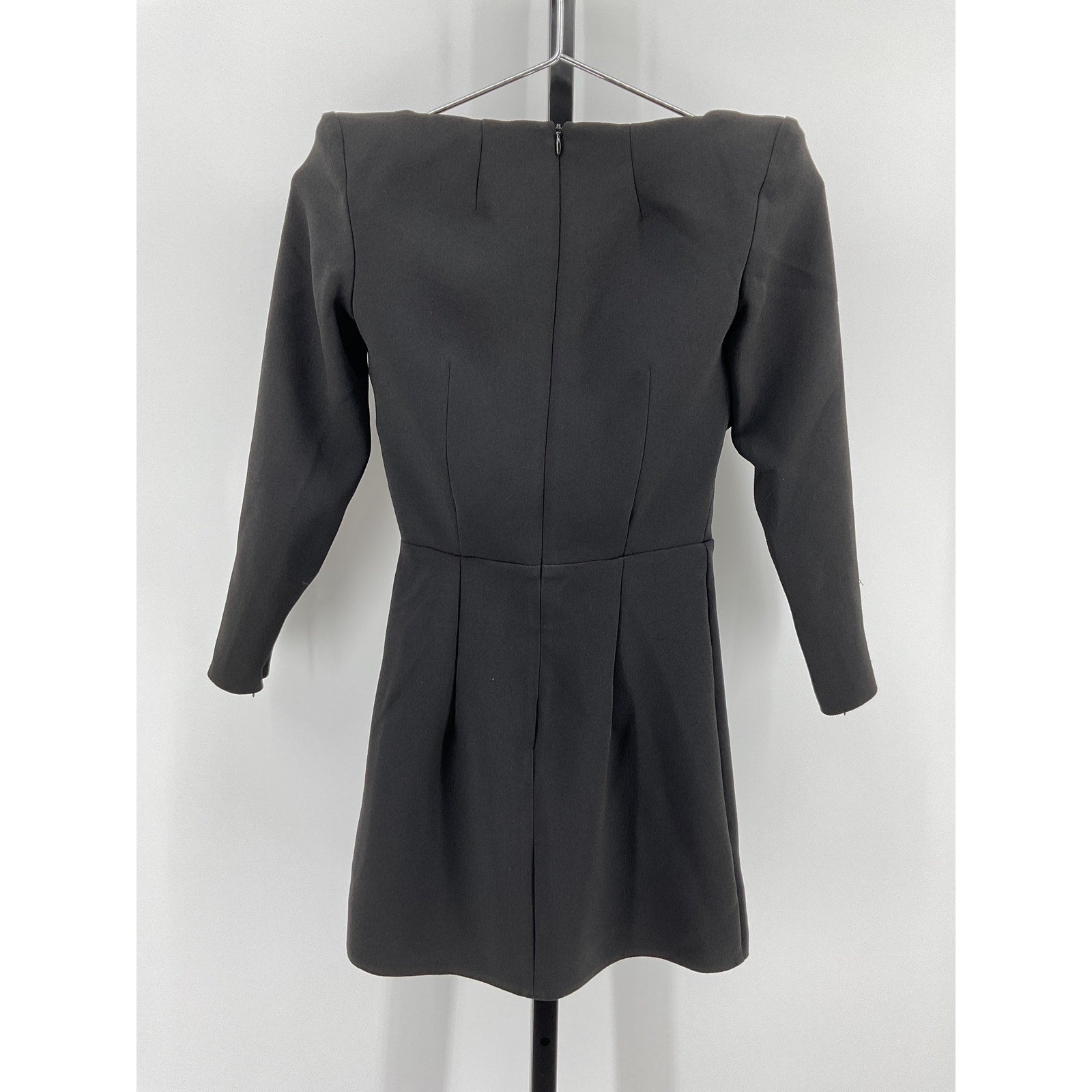 Alex Perry Parks Black Poly Sweetheart Cup Wrap Mini Dress Size 4