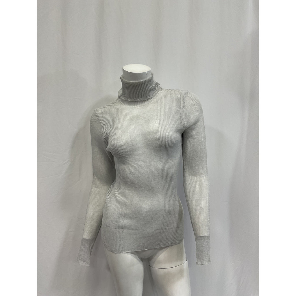 Ser.O.Ya 'Piper' Silver Turtleneck Sweater Size L