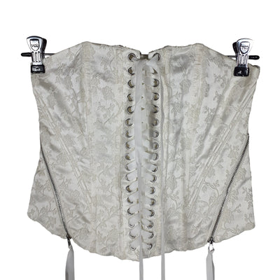 For Love & Lemons Floral White Lilibet Corset Top Size XS