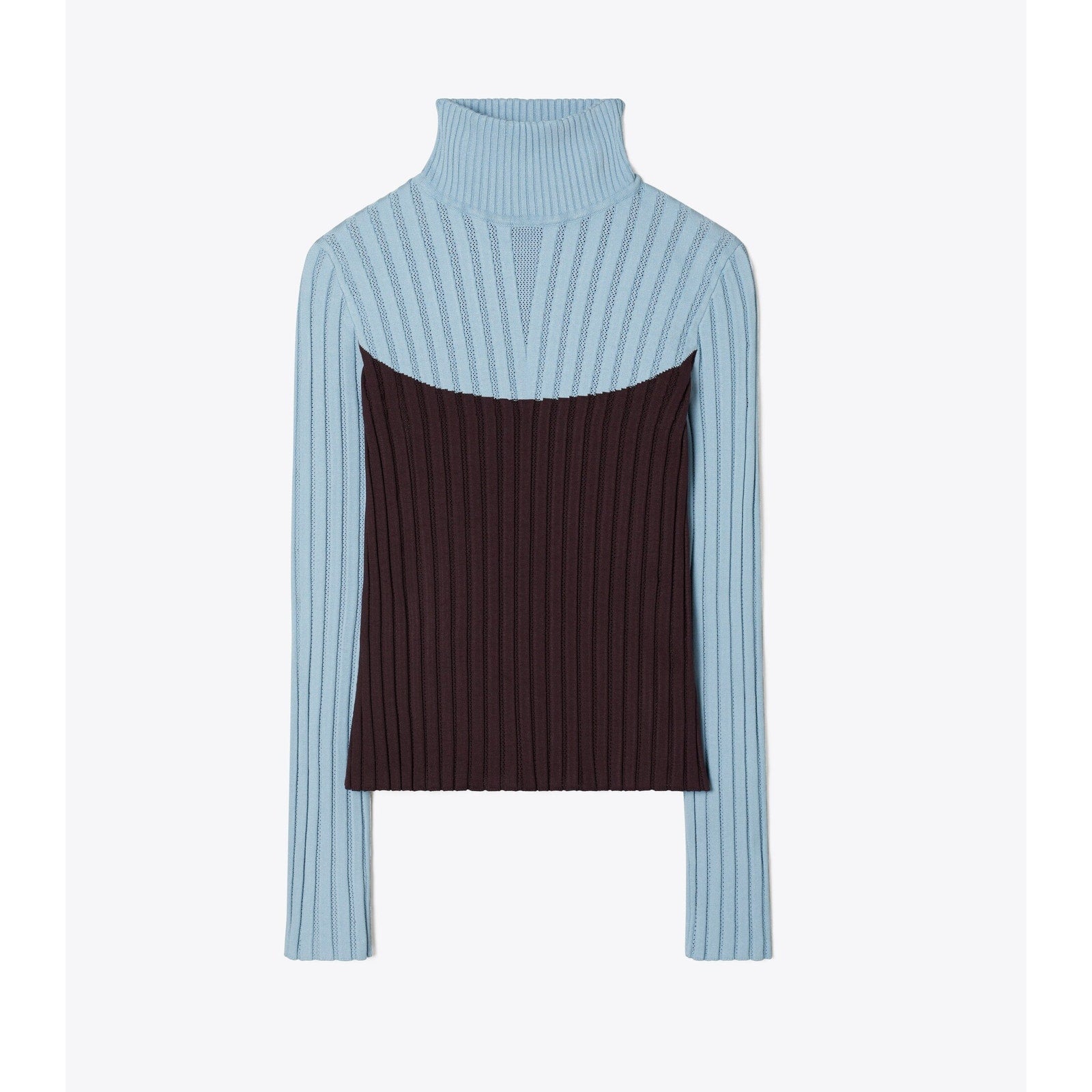 Tory Burch 'Colorblock' Blue Turtleneck Sweater Size L