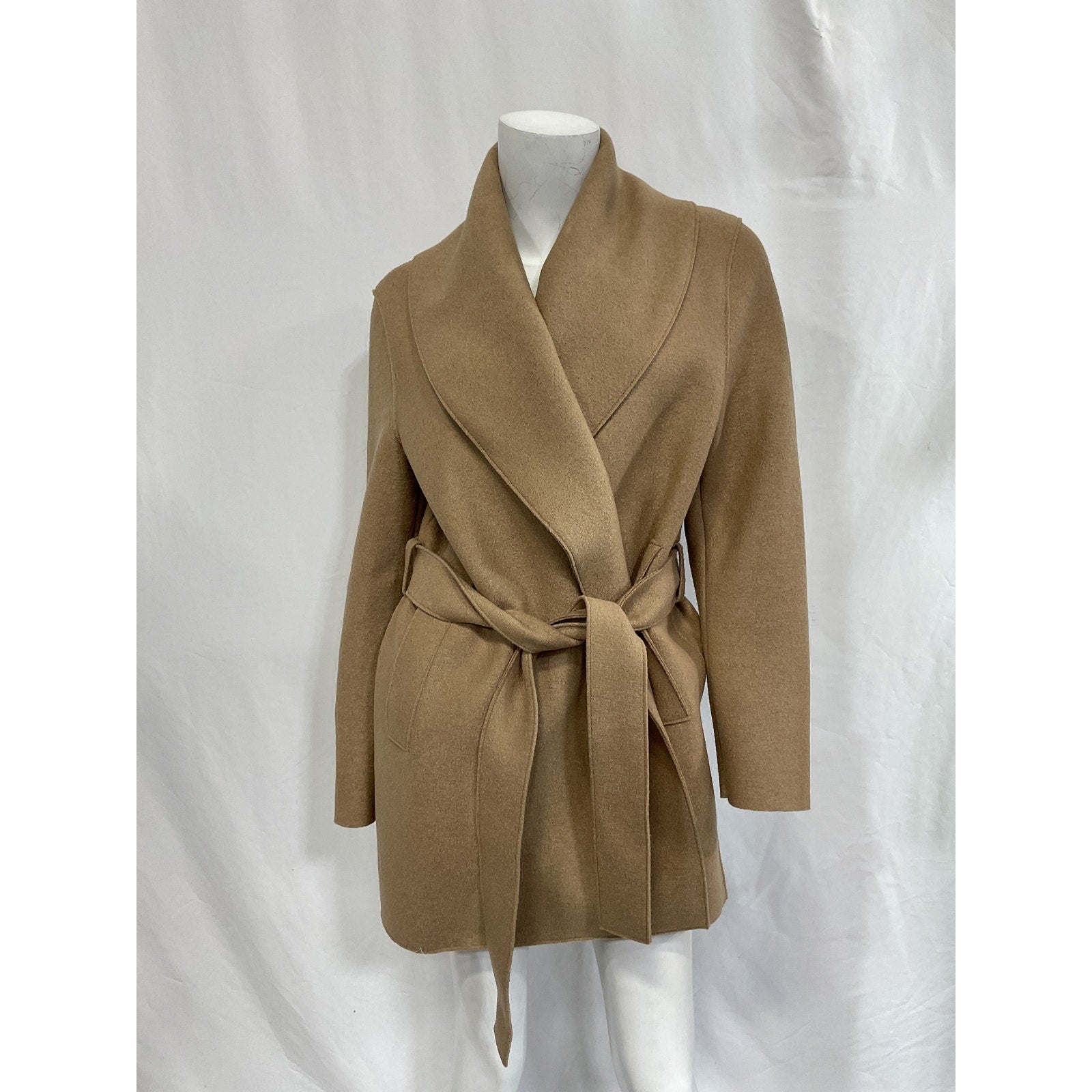 Harris Wharf 'London' Tan Shawl Belted Jacket Size IT 38