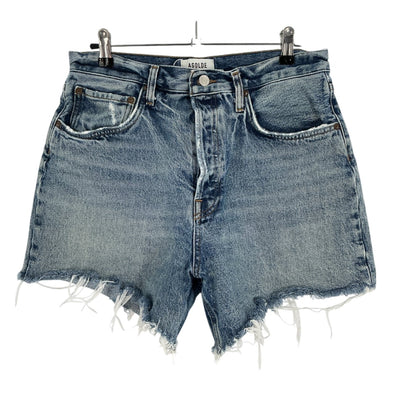 Agolde Distressed Blue Riley Denim Shorts Size 29