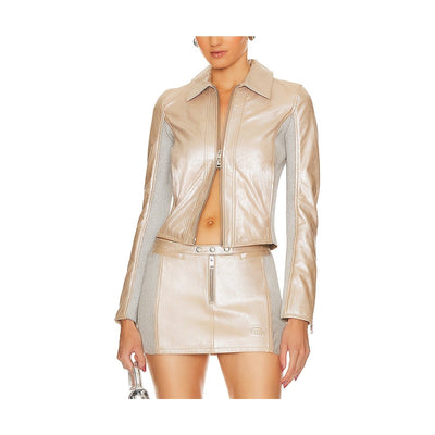 Diesel Metallic Silver Tafy Jacket Size 38 / US Small