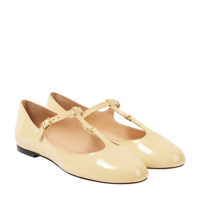 Chloé Patent Leather Sleepy Beige Marcie Mary Jane Flats Size IT 39.5 / US 9.5 NWT