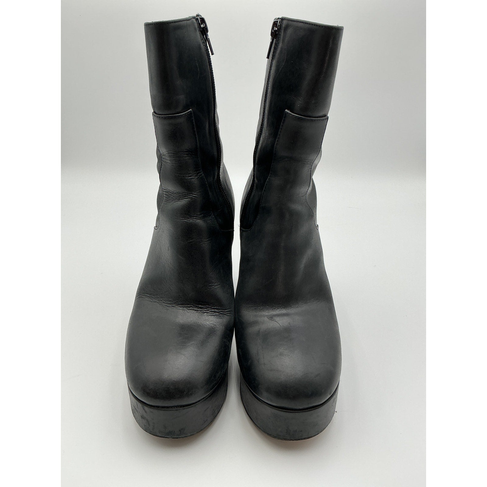 Alohas 'Thunder' Black Leather Platform Boot Size 8