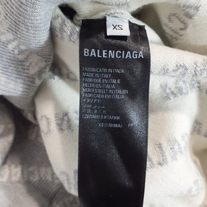 Balenciaga Branded Grey Mini Allover Logo Size XS Sweater