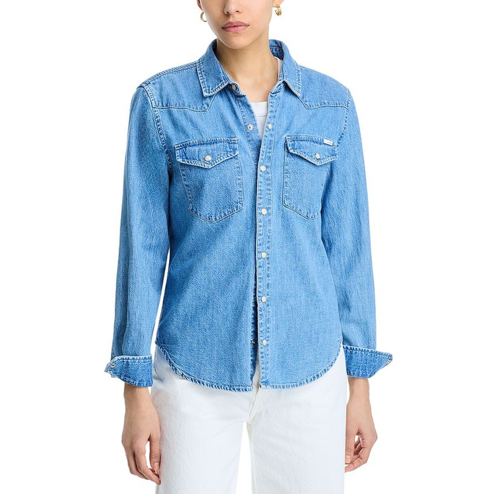 Mother All My Exes Blue Cotton Denim Shirt Size M