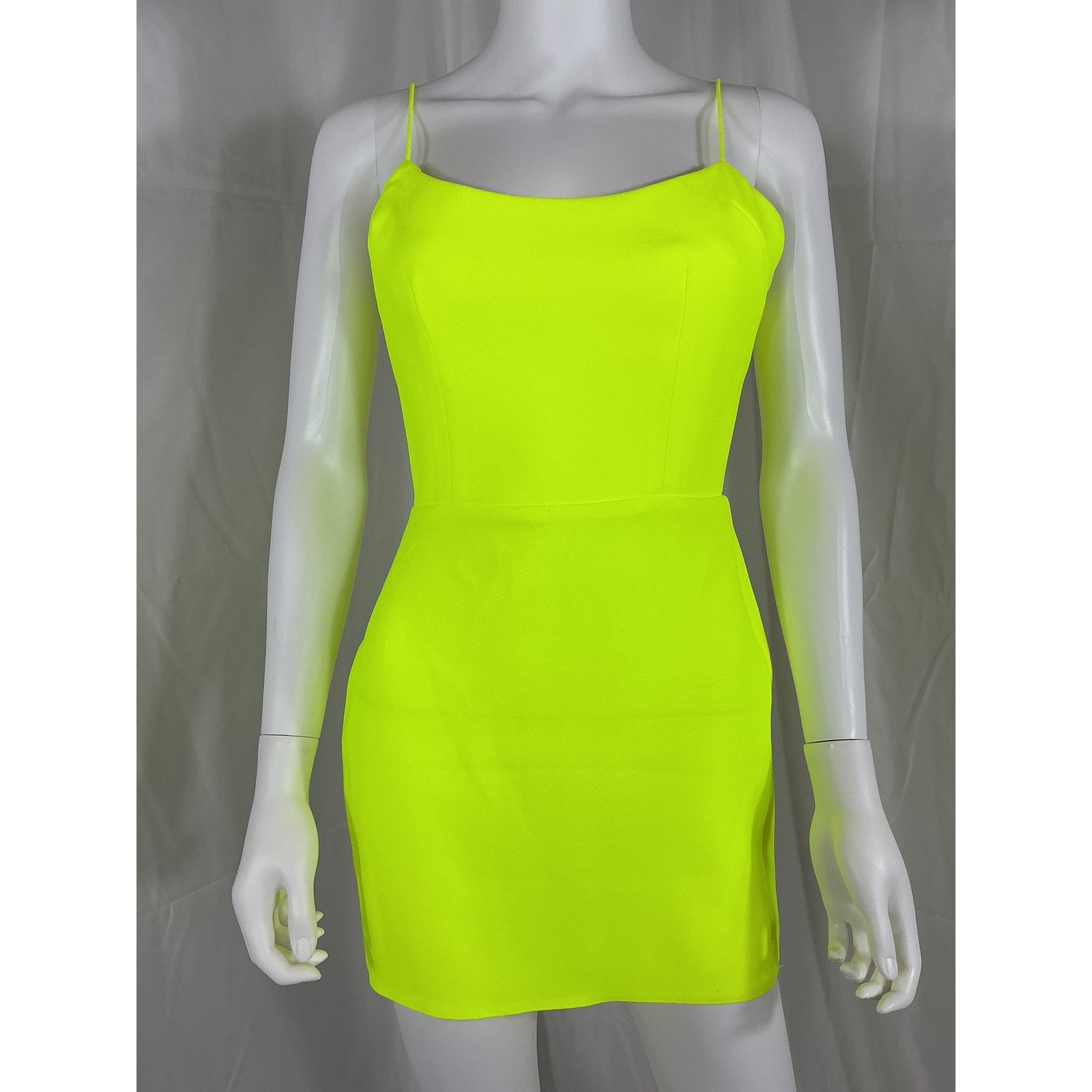 Alex Perry 'Cayde' Yellow Poly Singlet Mini Dress Size 4