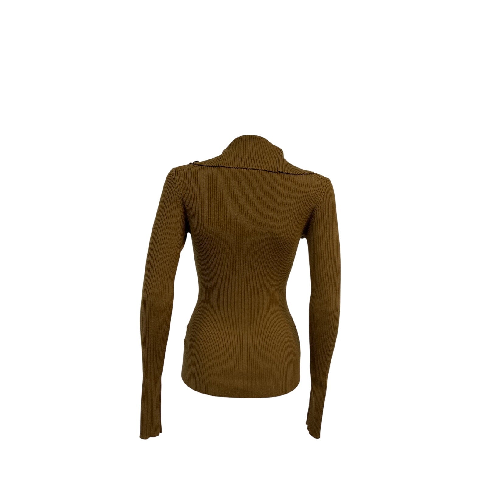 Proenza Schouler Brown Merino Wool Ruffled Cardigan Size S
