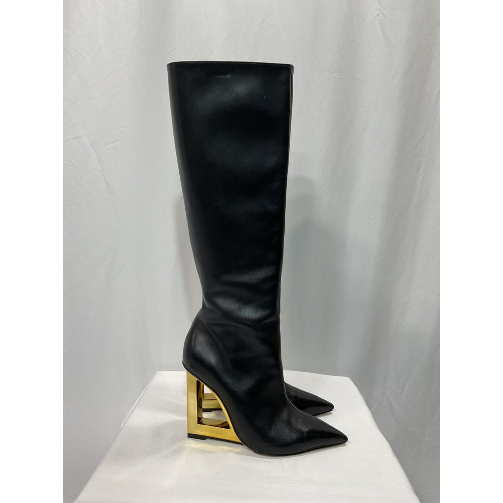 Schutz 'Filipa' Black Leather Boot Size 7