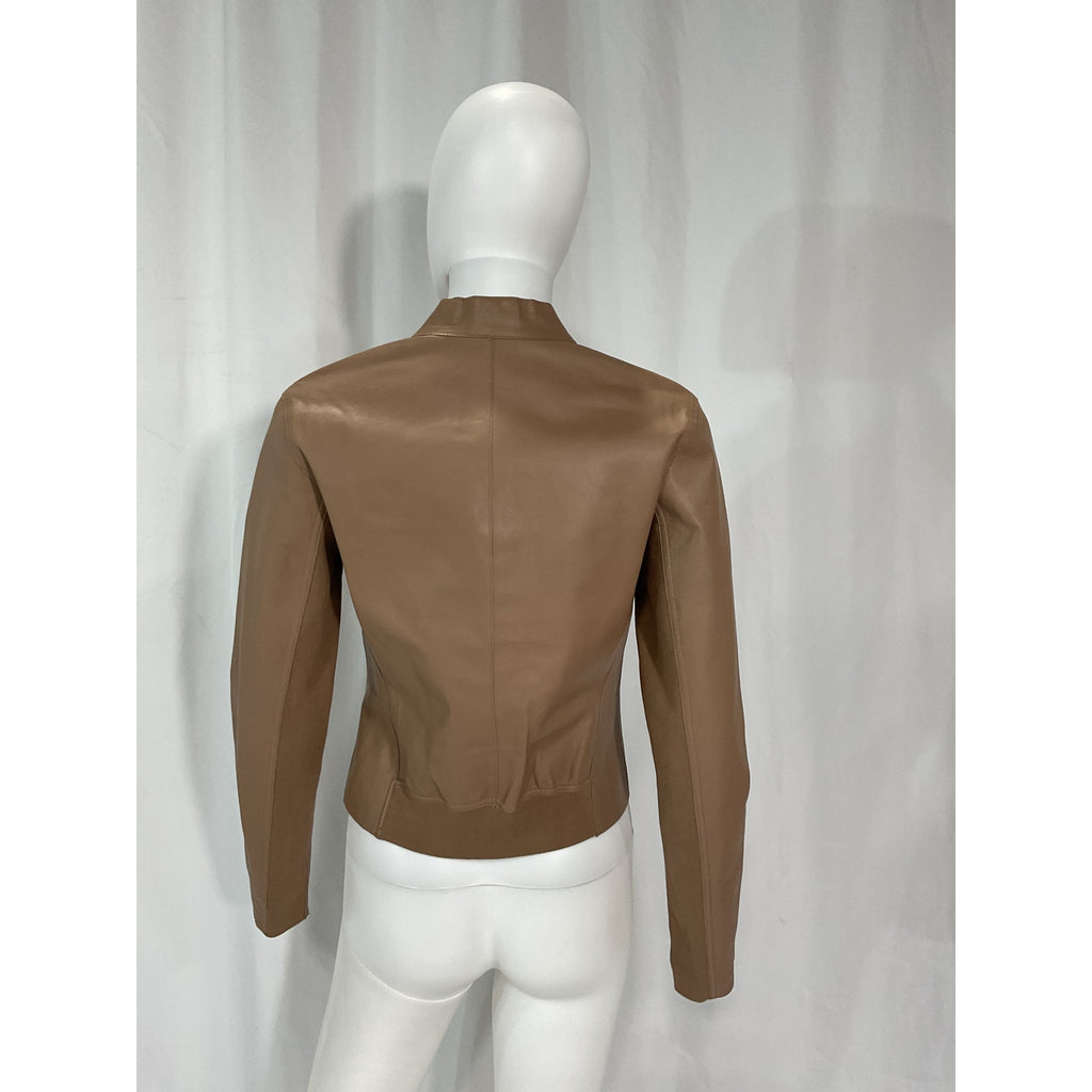 Lamarque 'Chapin' Gold Leather Jacket Size S