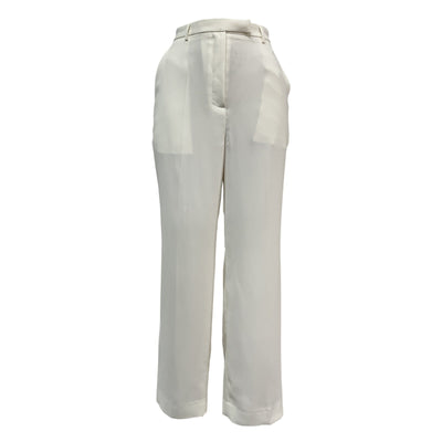 The Frankie Shop 'Isla' Cream Polyester Tailored Trousers Size L