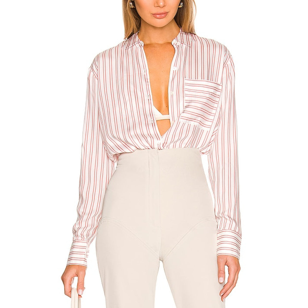Atm Anthony Thomas Melillo Striped White Boyfriend Shirt Size S