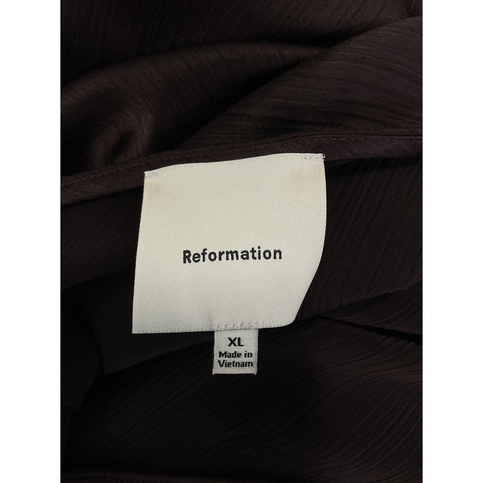 Reformation 'Pike' Black Satin Boat Neck Dress Size XL