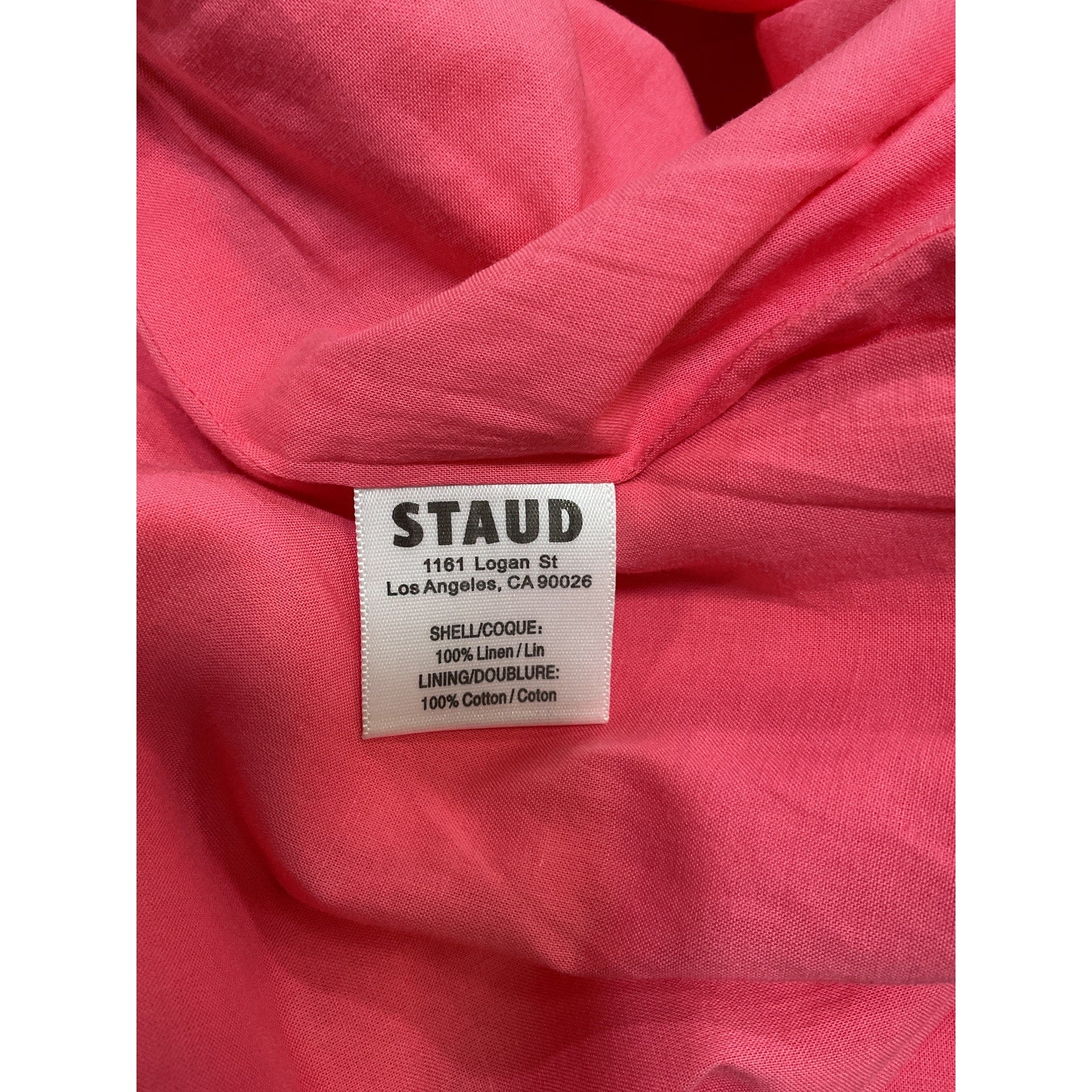 Staud 'Leandro' Pink Linen Two-Tone Linen Miniskirt Size 10