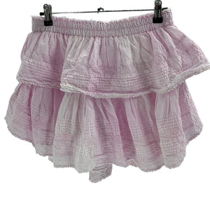 Loveshackfancy Ruffled Pink Heritage Skirt Size M