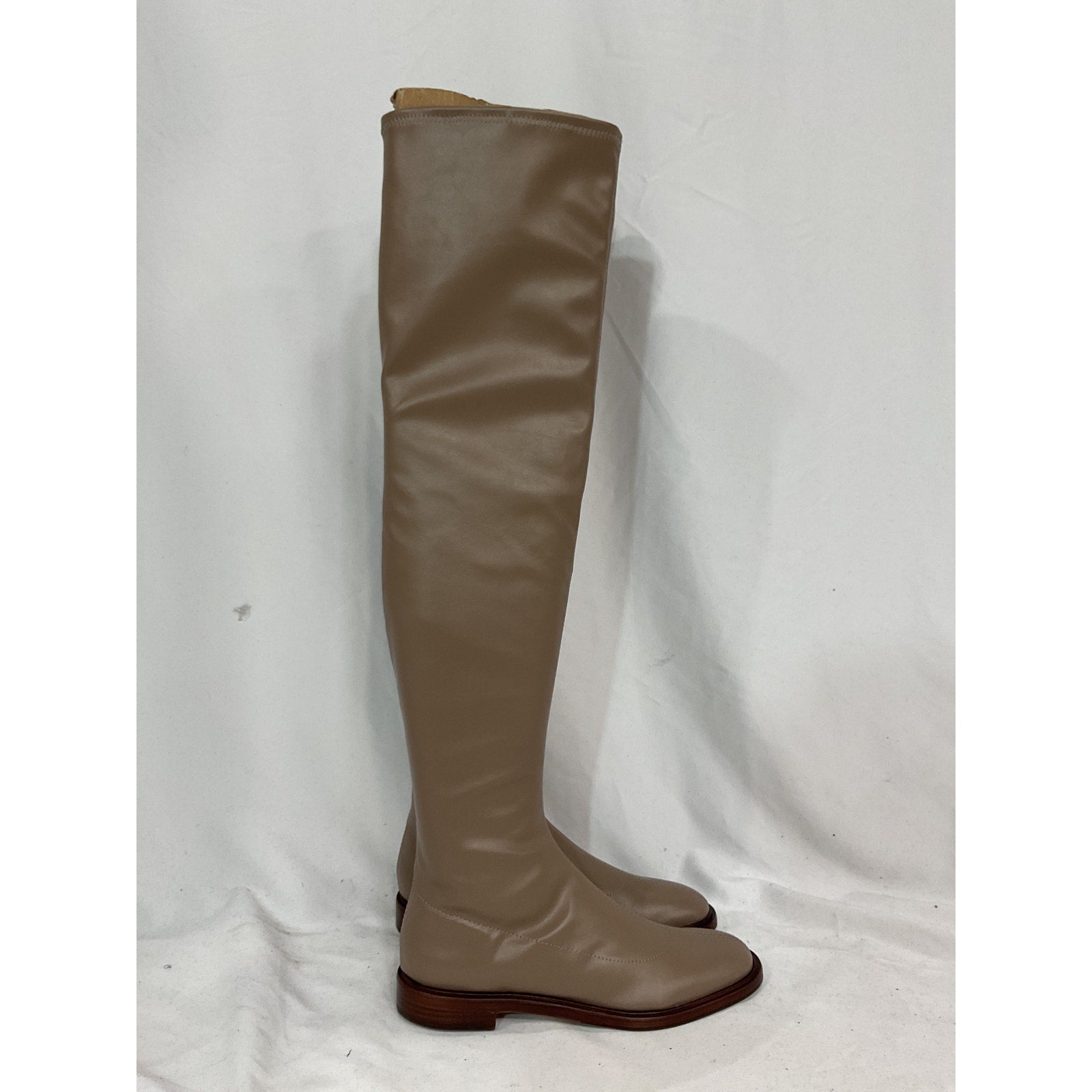 Schutz Brown Leather Over The Knee Boot High Top Heel Size 7.5 - NWT