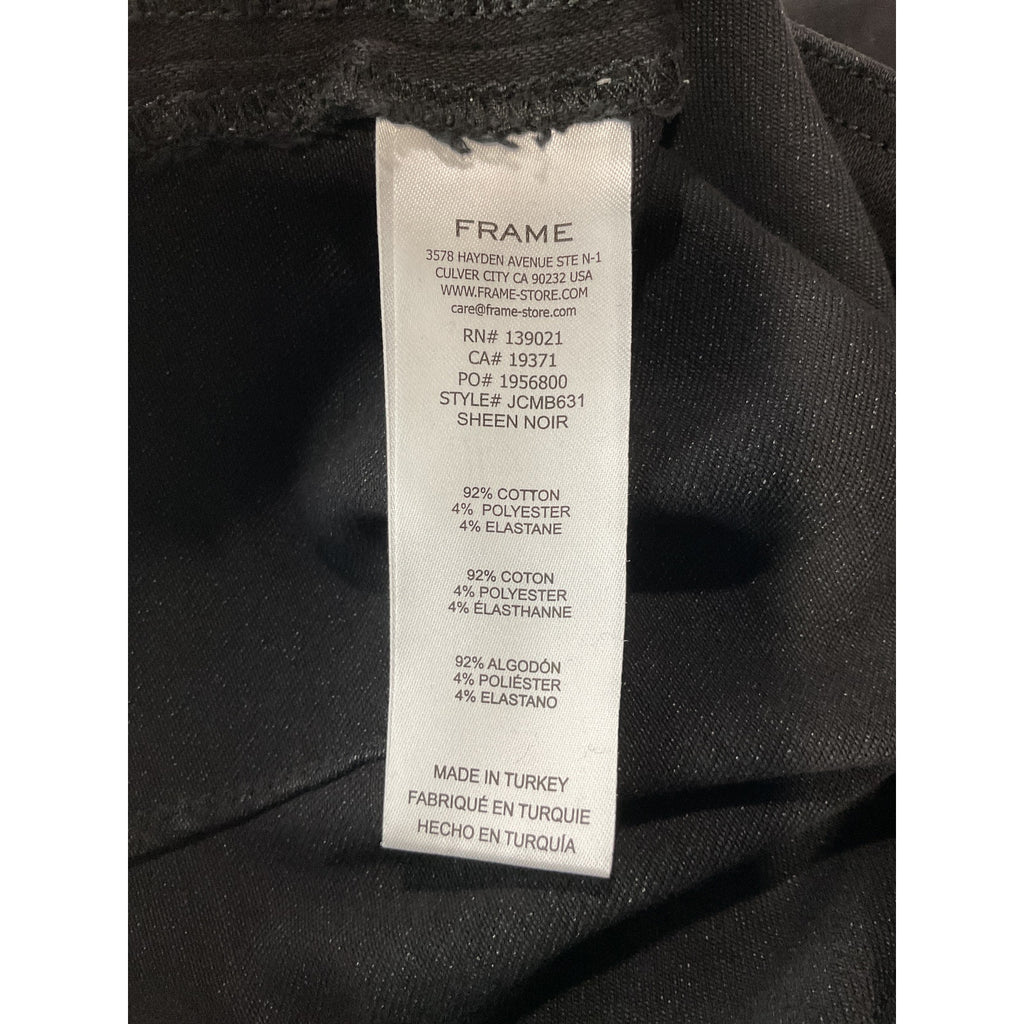 Frame Jet Set Crop Black Cotton Mini Boot Pant Size 0