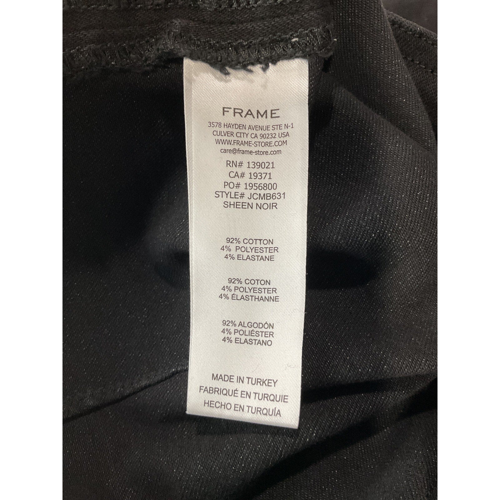 Frame Jet Set Crop Black Cotton Mini Boot Pant Size 0