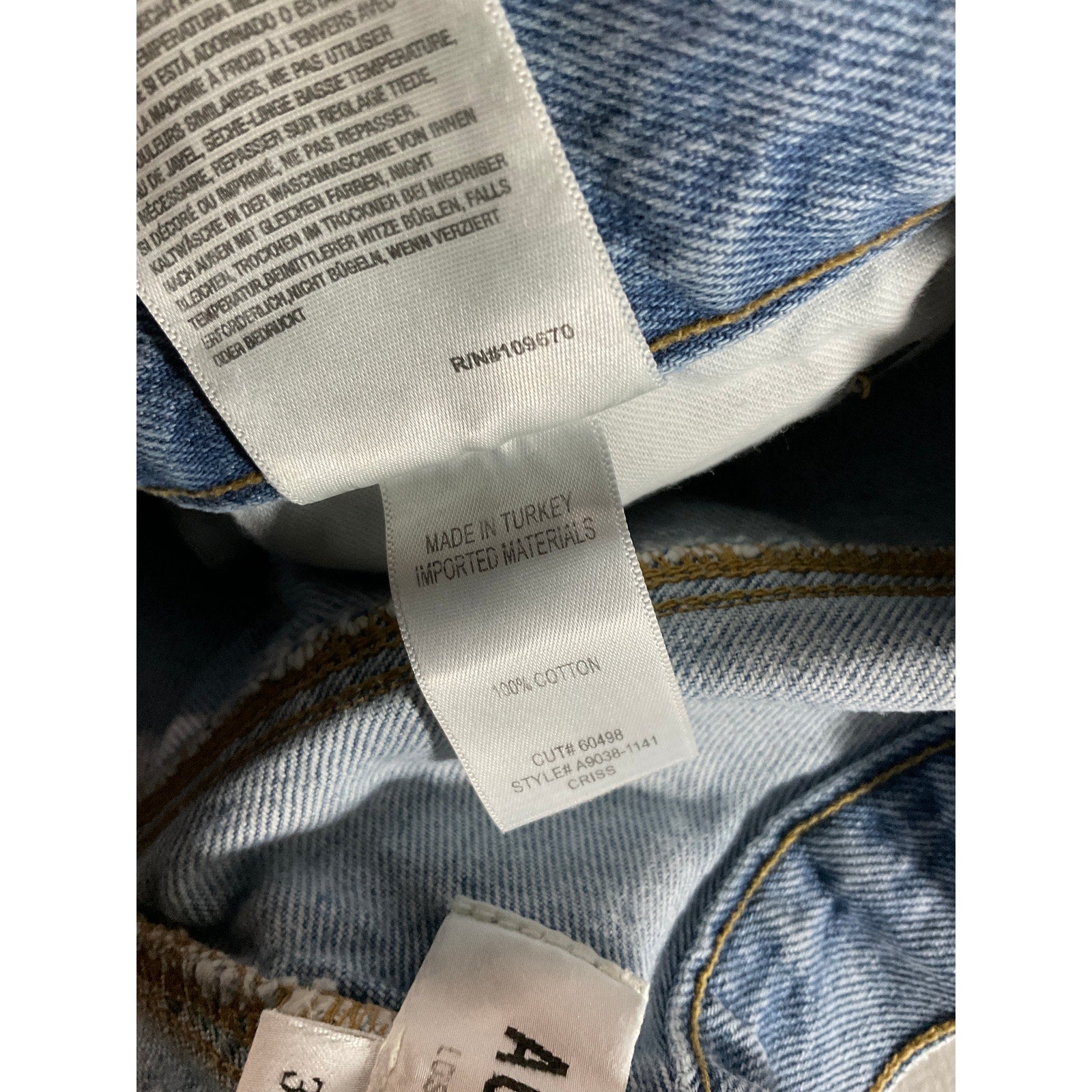 Agolde Criss Cross Blue Cotton Short Size 32
