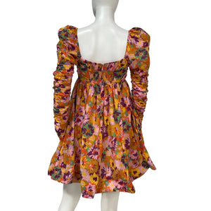 Zimmermann Floral Multicolor Twist Front Mini Dress Size 1